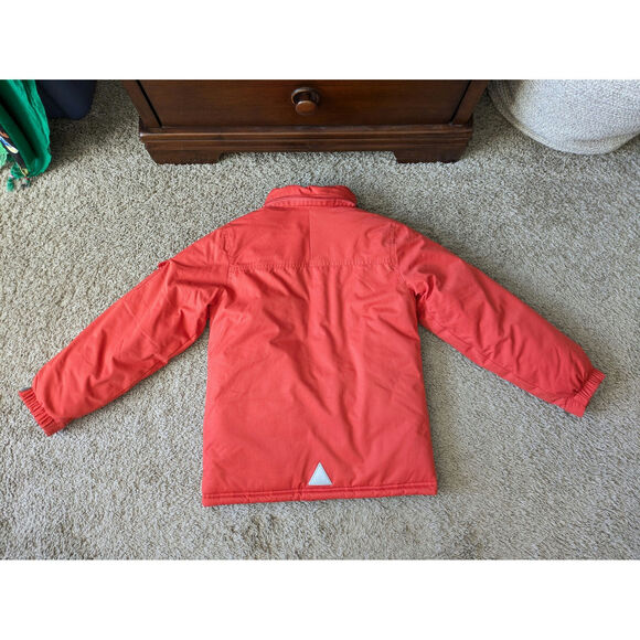 L.L.Bean Snow Insulated Jacket Boys M 10-12 Orange Primaloft Outdoors Thermal - Picture 3 of 8